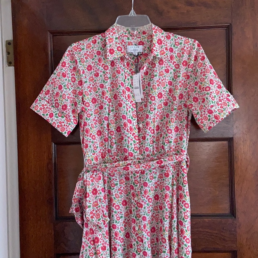 Liberty floral midi shirt dress